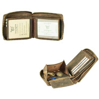 MATADOR BADALONA Damen Herren Leder Geldbörse RFID Braun Hunter