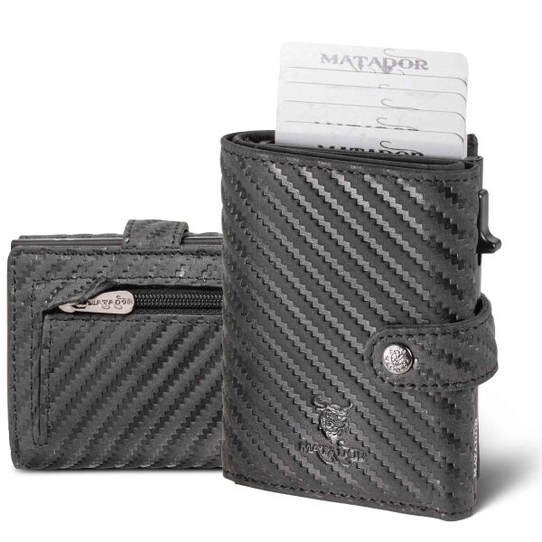 MATADOR TOKIO Leder Slim Wallet Kreditkartenetui RFID Schwarz Carbon
