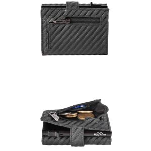 MATADOR TOKIO Leder Slim Wallet Kreditkartenetui RFID Schwarz Carbon