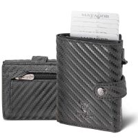 MATADOR TOKIO Leder Slim Wallet Kreditkartenetui RFID Schwarz Carbon