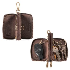 MATADOR KOPENHAGEN Leder Auto-Motorrad-Schlüssel-Tasche-Etui Braun Dunkel