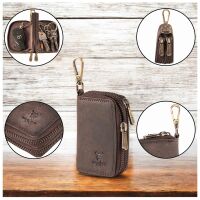 MATADOR KOPENHAGEN Leder Auto-Motorrad-Schlüssel-Tasche-Etui Braun Dunkel