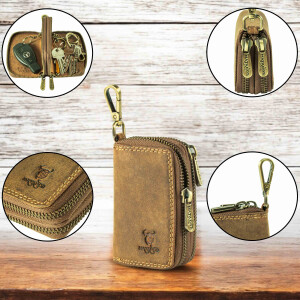 MATADOR KOPENHAGEN Leder Auto-Motorrad-Schlüssel-Tasche-Etui Braun Hunter