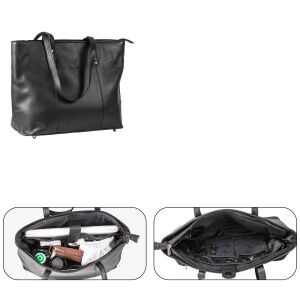 MATADOR PARIS Damen Shopper Leder Groß Handtasche Schwarz