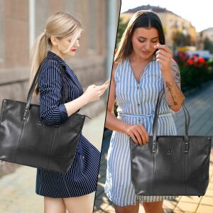 MATADOR PARIS Damen Shopper Leder Groß Handtasche Schwarz