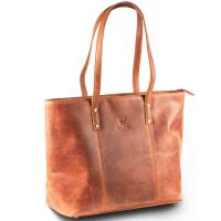 MATADOR Damen Shopper Leder Groß #PARIS Tote Bag Braun Vintage