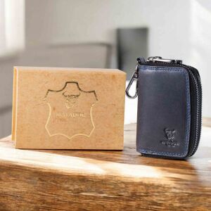 MATADOR KOPENHAGEN Leder Auto-Motorrad-Schlüssel-Tasche-Etui Blau Navy