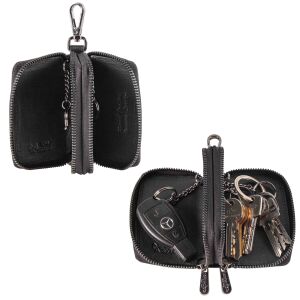 MATADOR KOPENHAGEN Leder Auto-Motorrad-Schlüssel-Tasche-Etui Schwarz Carbon