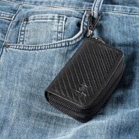 MATADOR KOPENHAGEN Leder Auto-Motorrad-Schlüssel-Tasche-Etui Schwarz Carbon