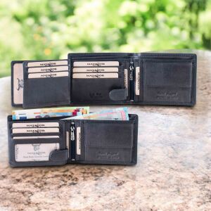 MATADOR OVIEDO RFID Herren Leder Geldbörse Portemonnaie Geldbeutel TüV Blau Navy