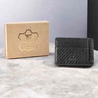 MATADOR MAGICO RFID Magic Wallet Echt Leder Kreditkarten-Etui-Hülle Schwarz Carbon