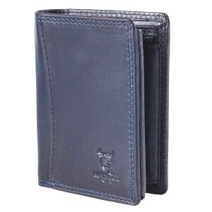 MATADOR MARSEILLE MINI Herren Geldbörse Leder Klein RFID TüV Blau Navy