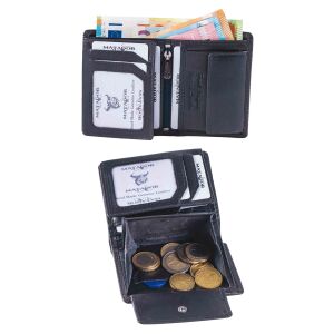 MATADOR MARSEILLE MINI Herren Geldbörse Leder Klein RFID TüV Blau Navy