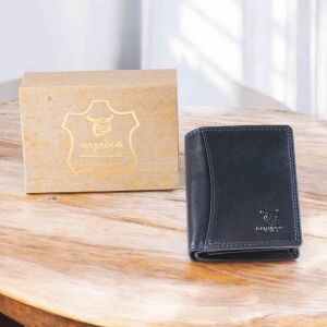 MATADOR MARSEILLE MINI Herren Geldbörse Leder Klein RFID TüV Blau Navy