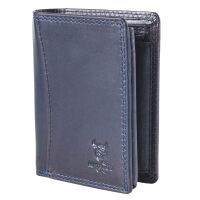 MATADOR MARSEILLE MINI Herren Geldbörse Leder Klein RFID TüV Blau Navy