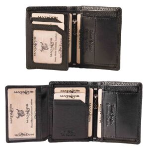 MATADOR MARSEILLE MINI Herren Geldbörse Leder Klein RFID TüV Schwarz Carbon