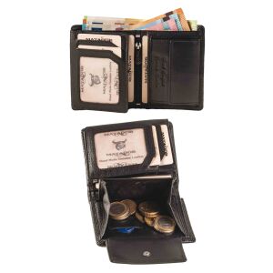 MATADOR MARSEILLE MINI Herren Geldbörse Leder Klein RFID TüV Schwarz Carbon