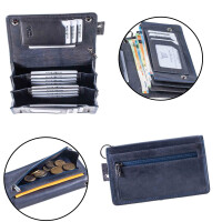 MATADOR Biker Geldbörse DALLAS mit Kette Leder RFID TüV Blau Navy