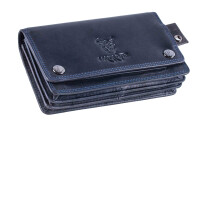 MATADOR Biker Geldbörse DALLAS mit Kette Leder RFID TüV Blau Navy