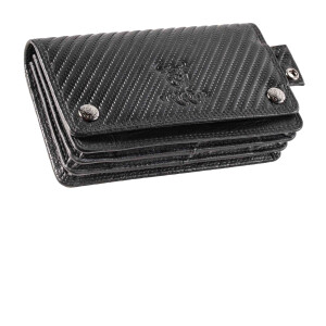 MATADOR Biker Geldbörse DALLAS mit Kette Leder RFID TüV Schwarz Carbon