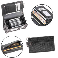 MATADOR Biker Geldbörse DALLAS mit Kette Leder RFID TüV Schwarz Carbon