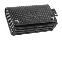 MATADOR Biker Geldbörse DALLAS mit Kette Leder RFID TüV Schwarz Carbon