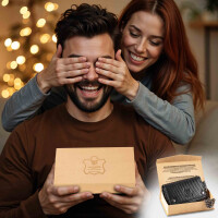 MATADOR Biker Geldbörse DALLAS mit Kette Leder RFID TüV Schwarz Carbon