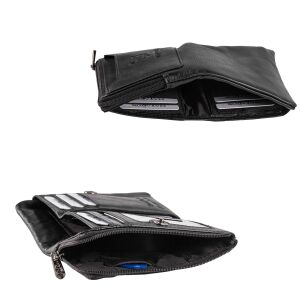 MATADOR PUEBLA MINI Portemonnaie Geldbörse Klein Schwarz Nappa