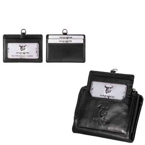 MATADOR PUEBLA MINI Portemonnaie Geldbörse Klein Schwarz Nappa