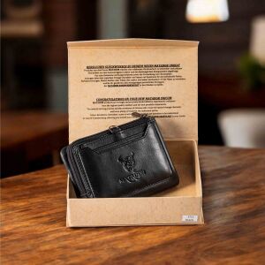 MATADOR PUEBLA MINI Portemonnaie Geldbörse Klein Schwarz Nappa