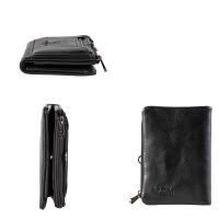 MATADOR PUEBLA MINI Portemonnaie Geldbörse Klein Schwarz Nappa