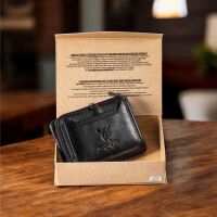 MATADOR PUEBLA MINI Portemonnaie Geldbörse Klein Schwarz Nappa