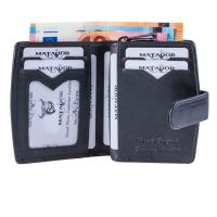 MATADOR | VALENCIA MINI | Portemonnaie Damen Klein Leder Blau Navy