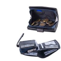 MATADOR | VALENCIA MINI | Portemonnaie Damen Klein Leder Blau Navy