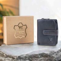 MATADOR | VALENCIA MINI | Portemonnaie Damen Klein Leder Blau Navy