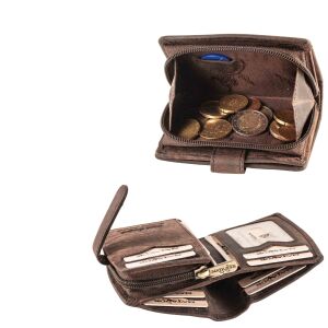 MATADOR | VALENCIA MINI | Portemonnaie Damen Klein Leder Braun Dunkel