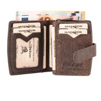 MATADOR | VALENCIA MINI | Portemonnaie Damen Klein Leder Braun Dunkel