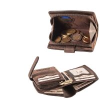 MATADOR | VALENCIA MINI | Portemonnaie Damen Klein Leder Braun Dunkel