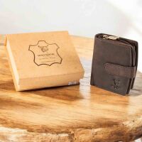 MATADOR | VALENCIA MINI | Portemonnaie Damen Klein Leder Braun Dunkel