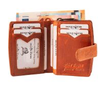 MATADOR | VALENCIA MINI | Portemonnaie Damen Klein Leder Blumen Braun