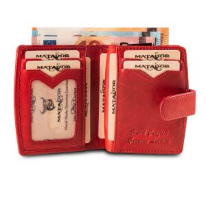 MATADOR | VALENCIA MINI | Portemonnaie Damen Klein Leder Rot