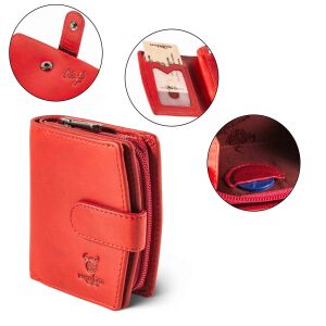 MATADOR | VALENCIA MINI | Portemonnaie Damen Klein Leder Rot