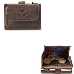 MATADOR MIAMI Slim Wallet mit XL-Münzfach Leder Braun Dunkel