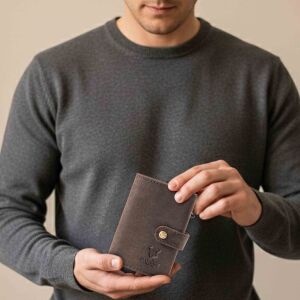 MATADOR MIAMI Slim Wallet mit XL-Münzfach Leder Braun Dunkel