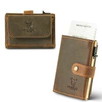 MATADOR MIAMI Slim Wallet mit XL-Münzfach Leder Braun Hunter