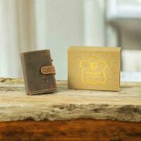 MATADOR MIAMI Slim Wallet mit XL-Münzfach Leder Braun Hunter