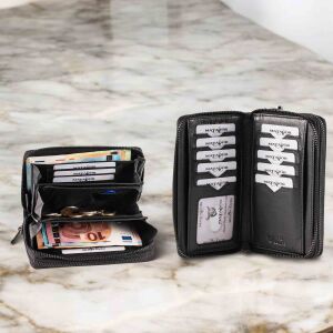 MATADOR MADRID MEDIUM Damen Leder Geldbörse Langbörse Schwarz Nappa