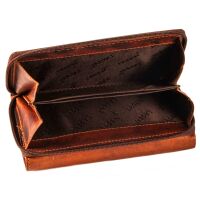 Lagan Damen Echt Leder Geldbörse Portemonnaie Geldbeutel Brieftasche Braun