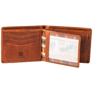 Pranke Herren Echt Leder Geldbörse Portemonnaie Geldbeutel Brieftasche Braun