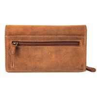 Pranke Damen Echt Leder Geldbörse Portemonnaie Geldbeutel Brieftasche Braun